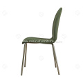 Armless nordic grenn velvet fabric dining chair